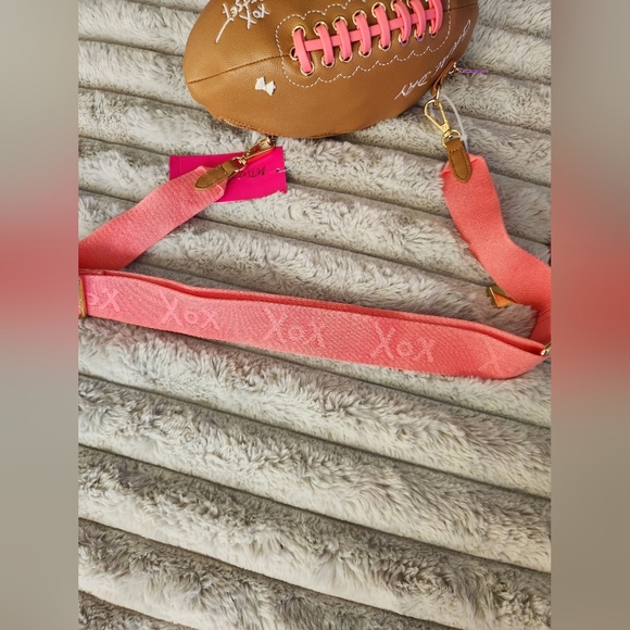 Betsey Johnson Brown and Pink Football Crossbody Bag NWT - Picture 15 of 15